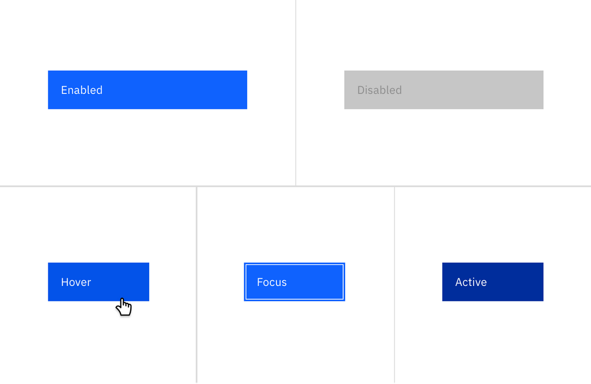 Examples of filled button states